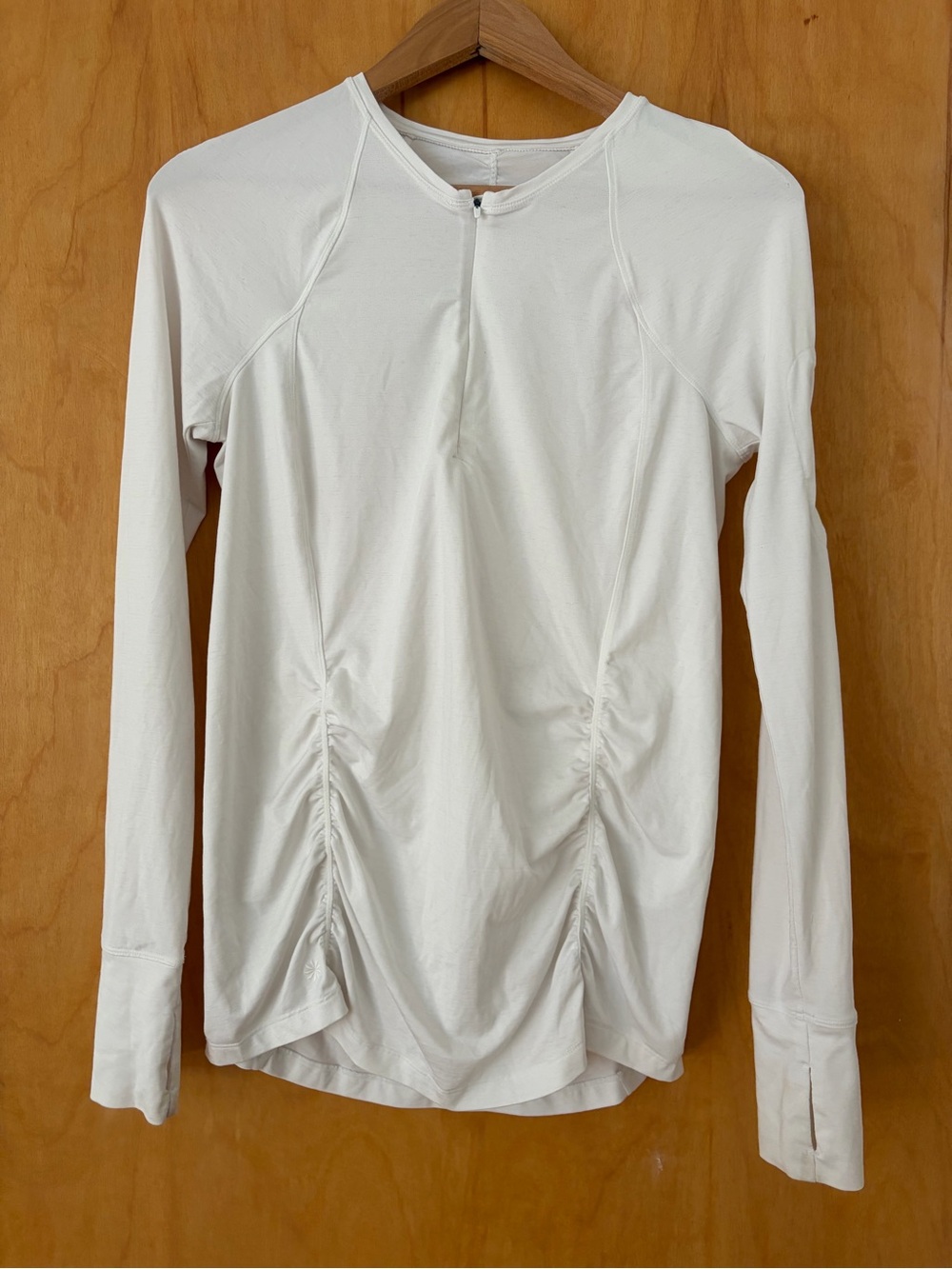 Athleta Pacifica Women's Long-Sleeve Ruched Rash Guard - White